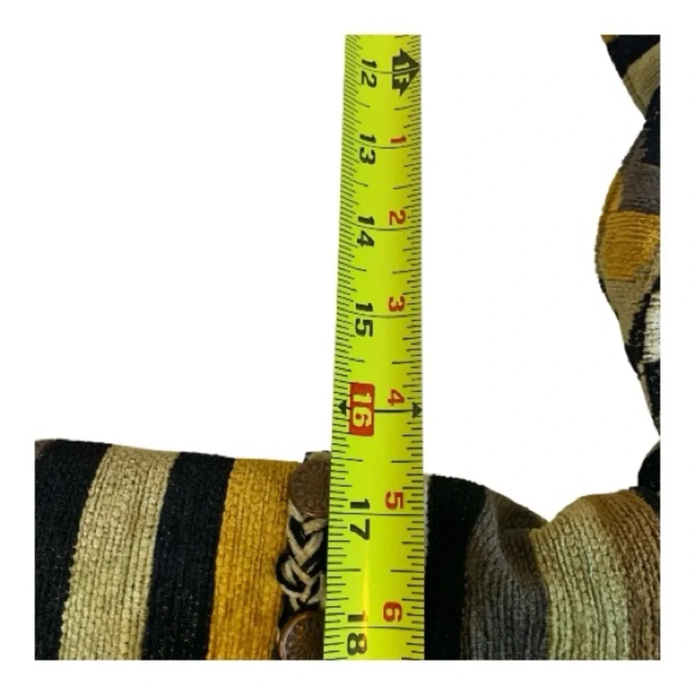 Striped Woven Knit‎ Boho Crossbody Bag Gold Black Tan Shades Fringe Aztec Hippie